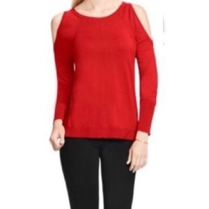 Vince Camuto Red Sweater Cut Out Shoulder